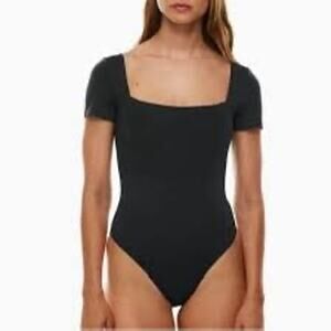 Aritza Babaton Black Square-neck Bodysuit Size Large